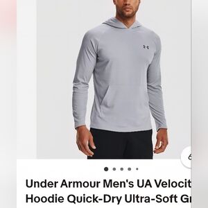 Mens 3XL Loose Under Armour Light Gray Performance Hoodie